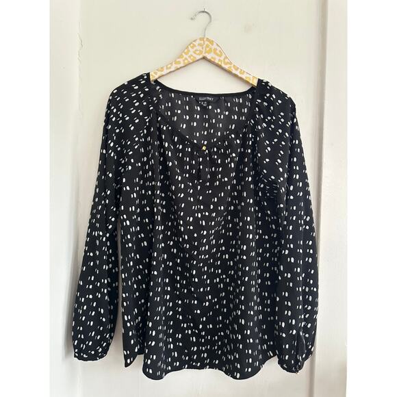 Ellen Tracy Women's Black White Blouse | Size XL - Picture 2 of 5